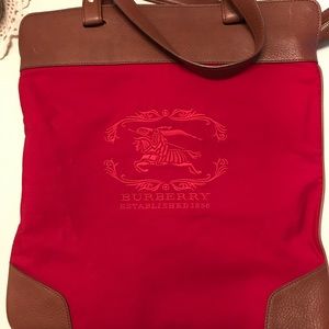 Burberry Canvas and Leather Tote